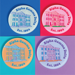 Sorority Acrylic Popart Coasters (Set of 4 - University of Alabama Houses)