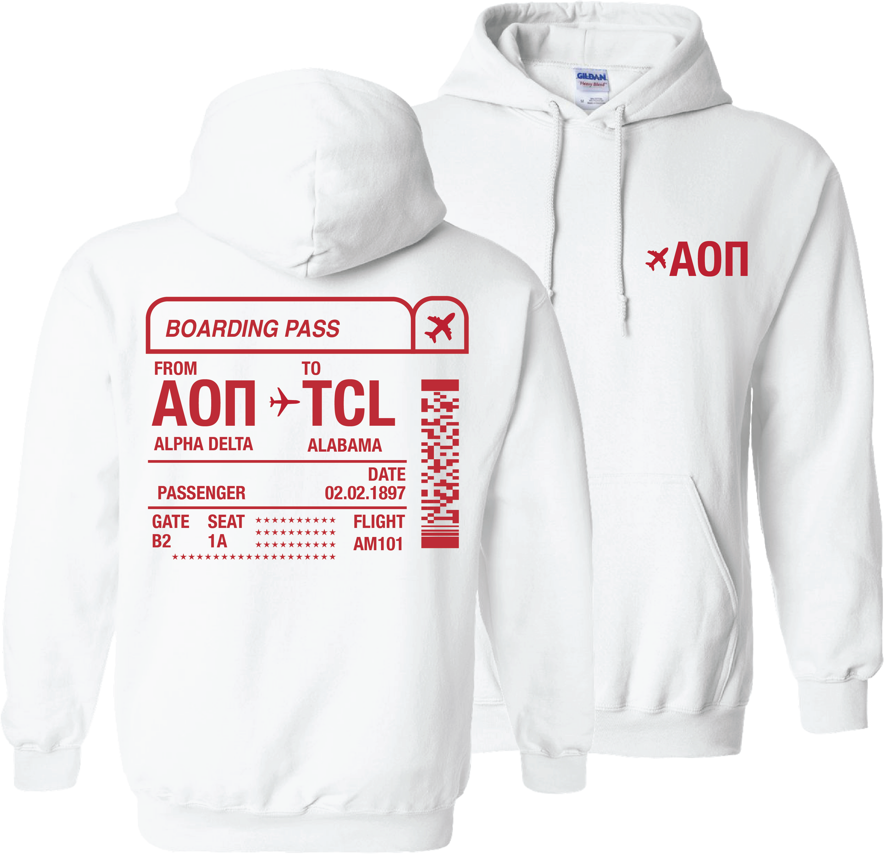WS - Boarding Pass Hoodie $27.50 / $55