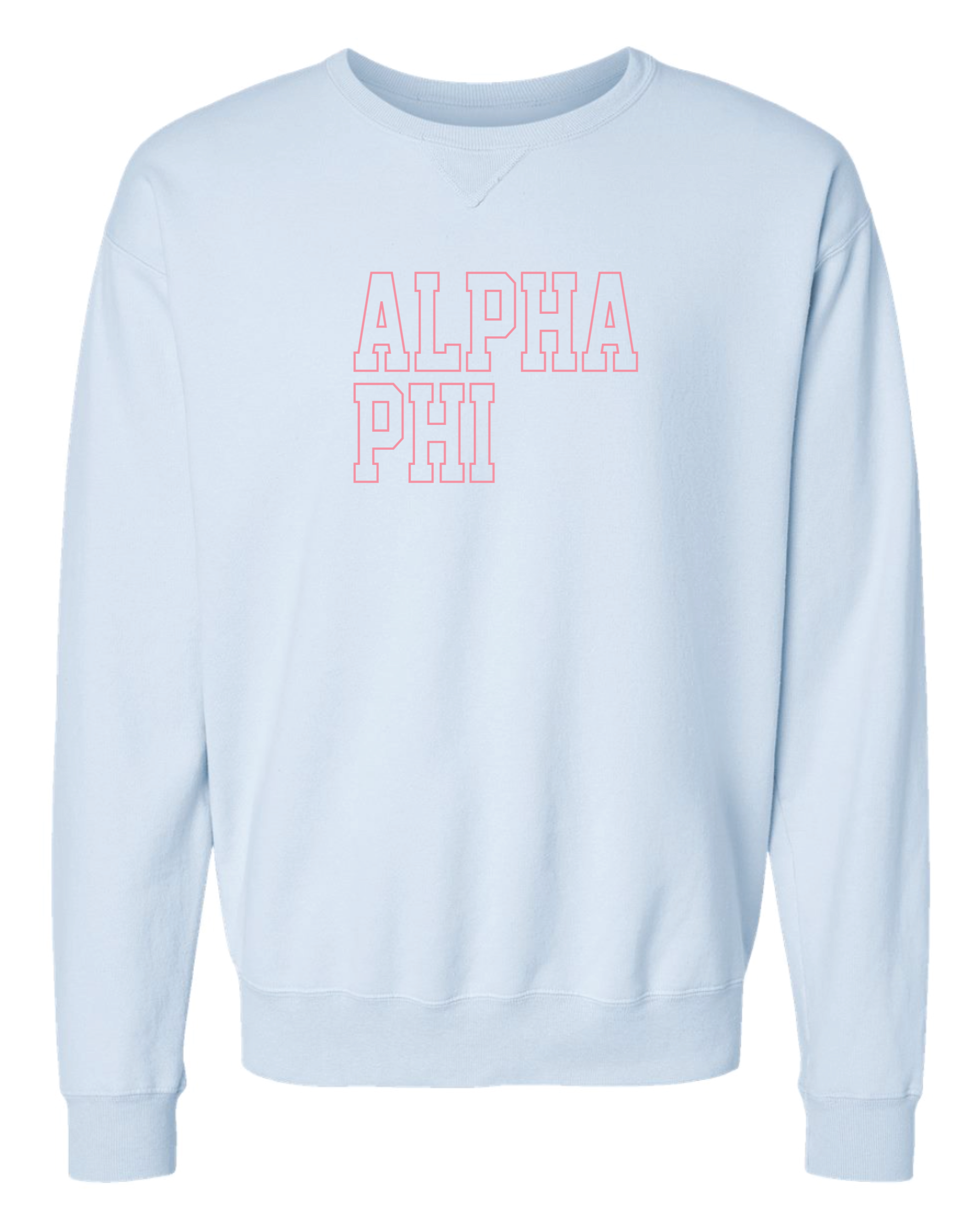 Alpha Phi Block Letter Embroidered Crewneck