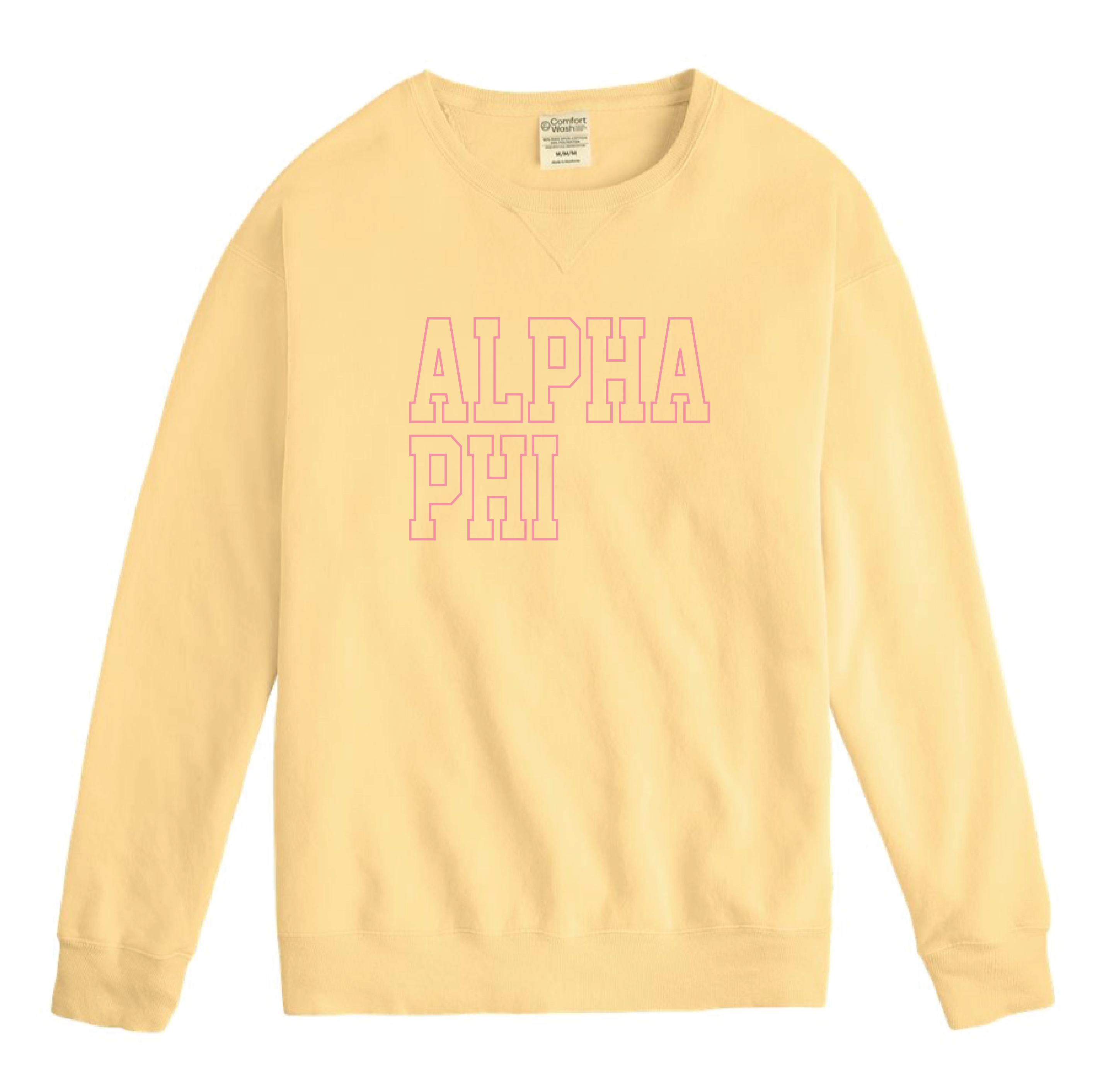 Alpha Phi Block Letter Embroidered Crewneck