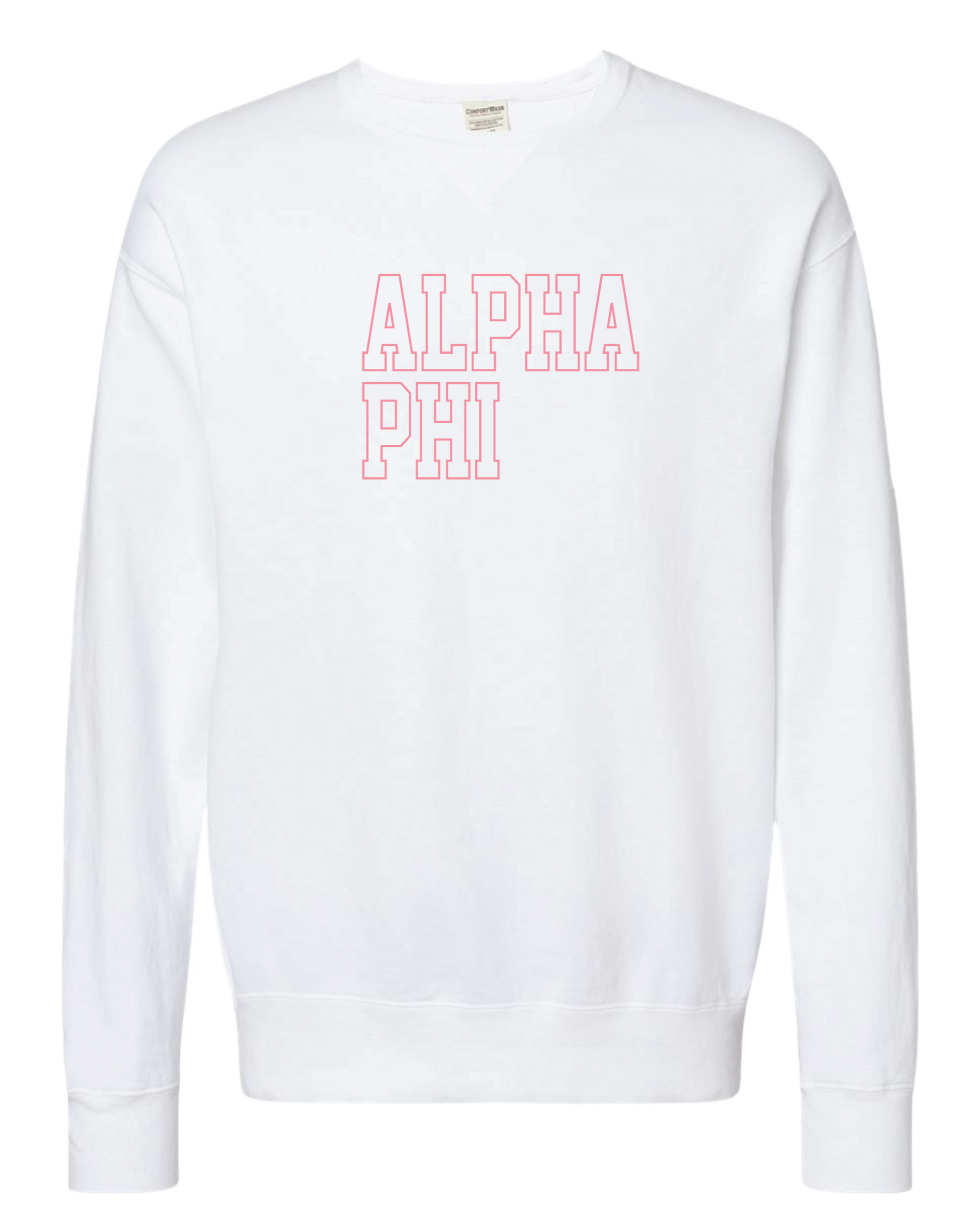 Alpha Phi Block Letter Embroidered Crewneck