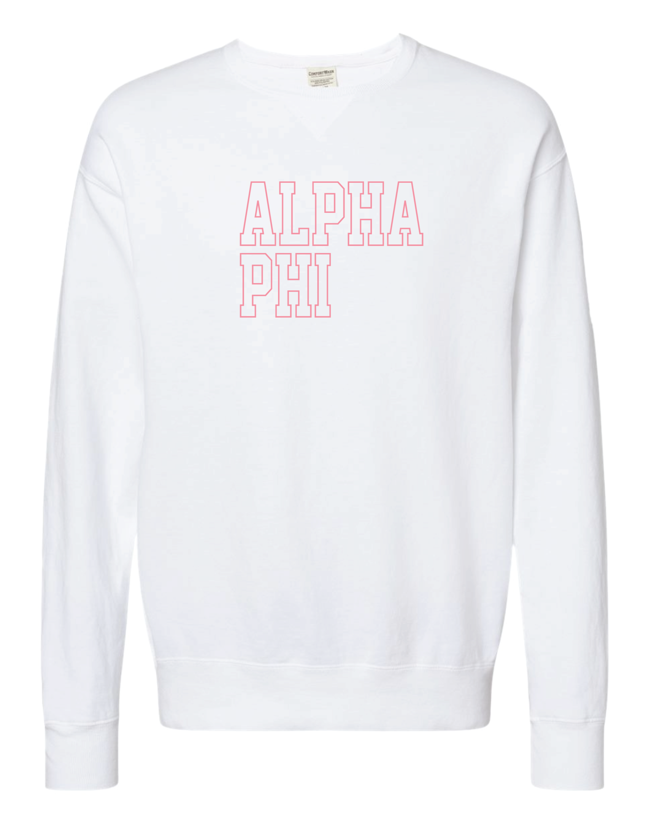 Alpha Phi Block Letter Embroidered Crewneck