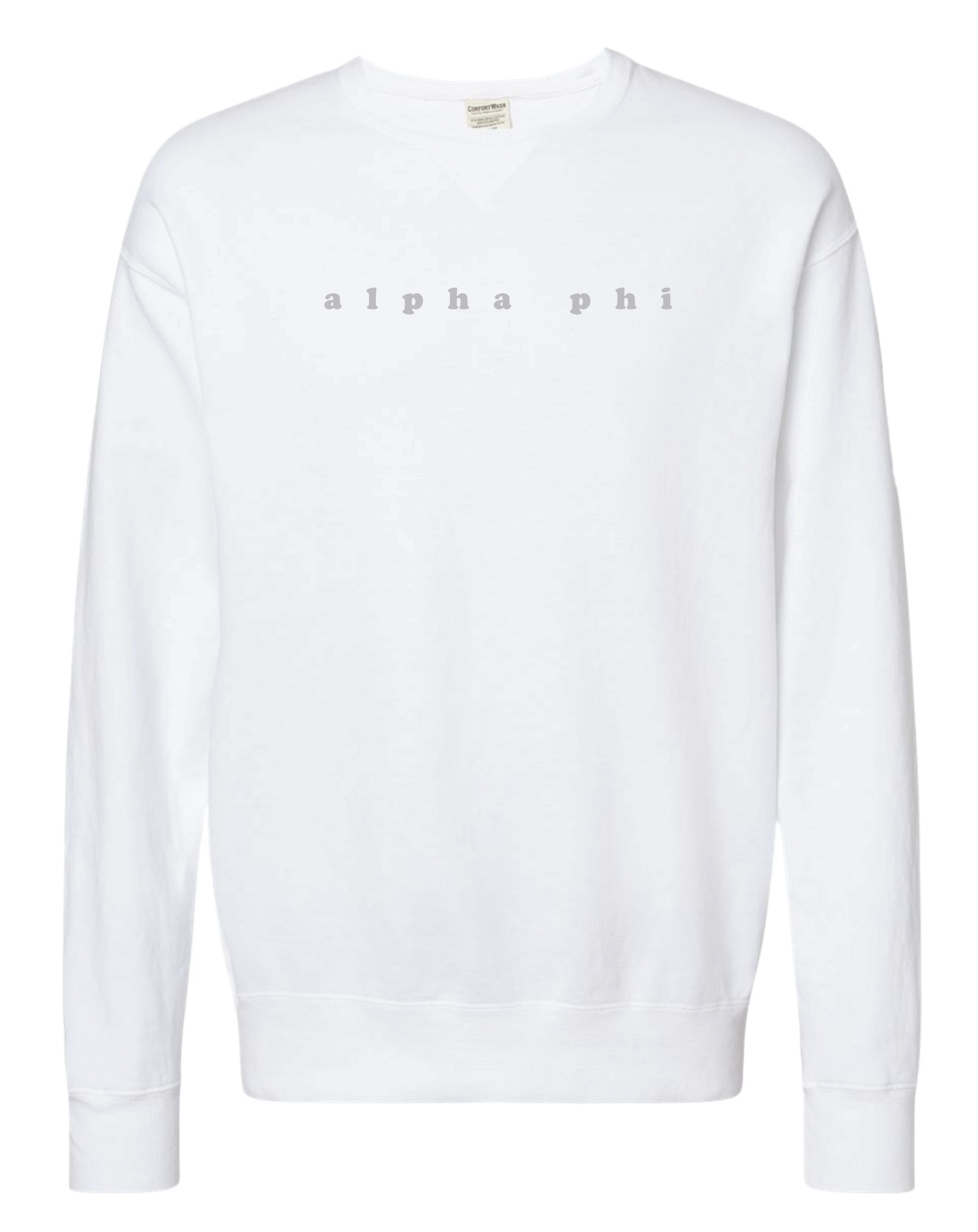 Sorority Tonal Embroidered White Sweatshirt