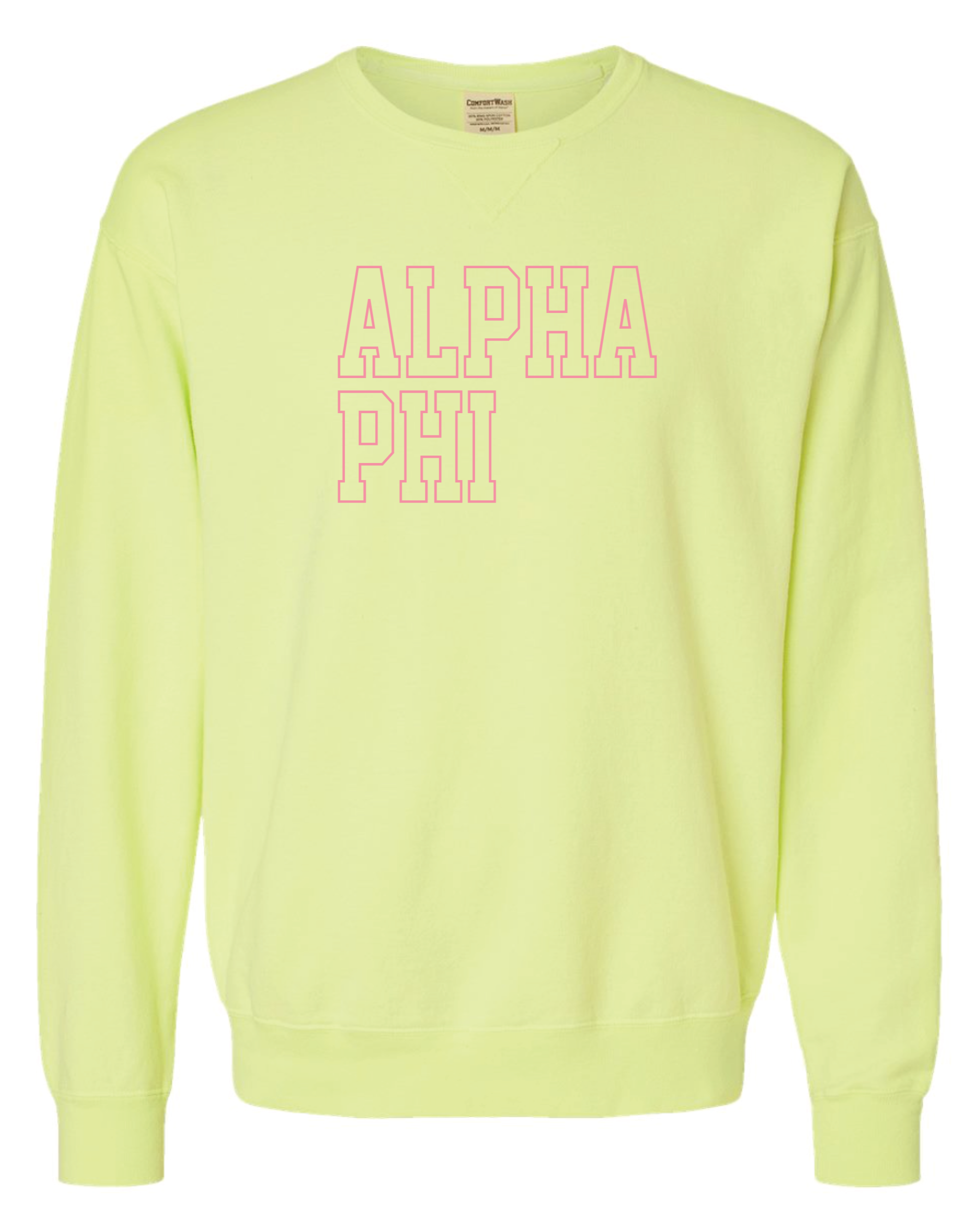 Alpha Phi Block Letter Embroidered Crewneck