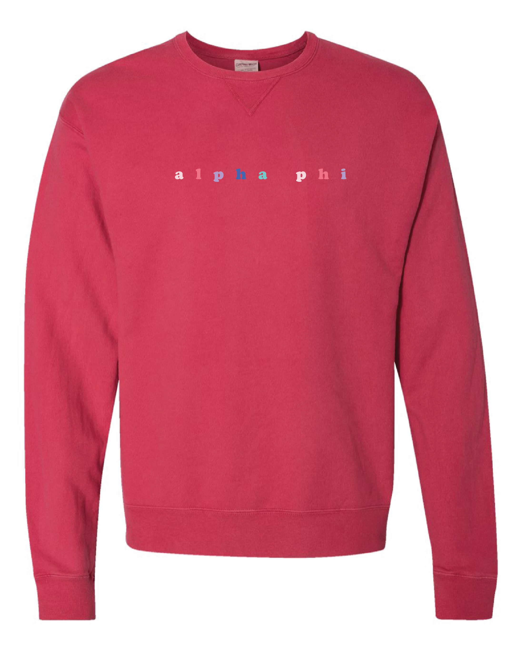 Alpha Phi Bubble Letter Rainbow Crewneck