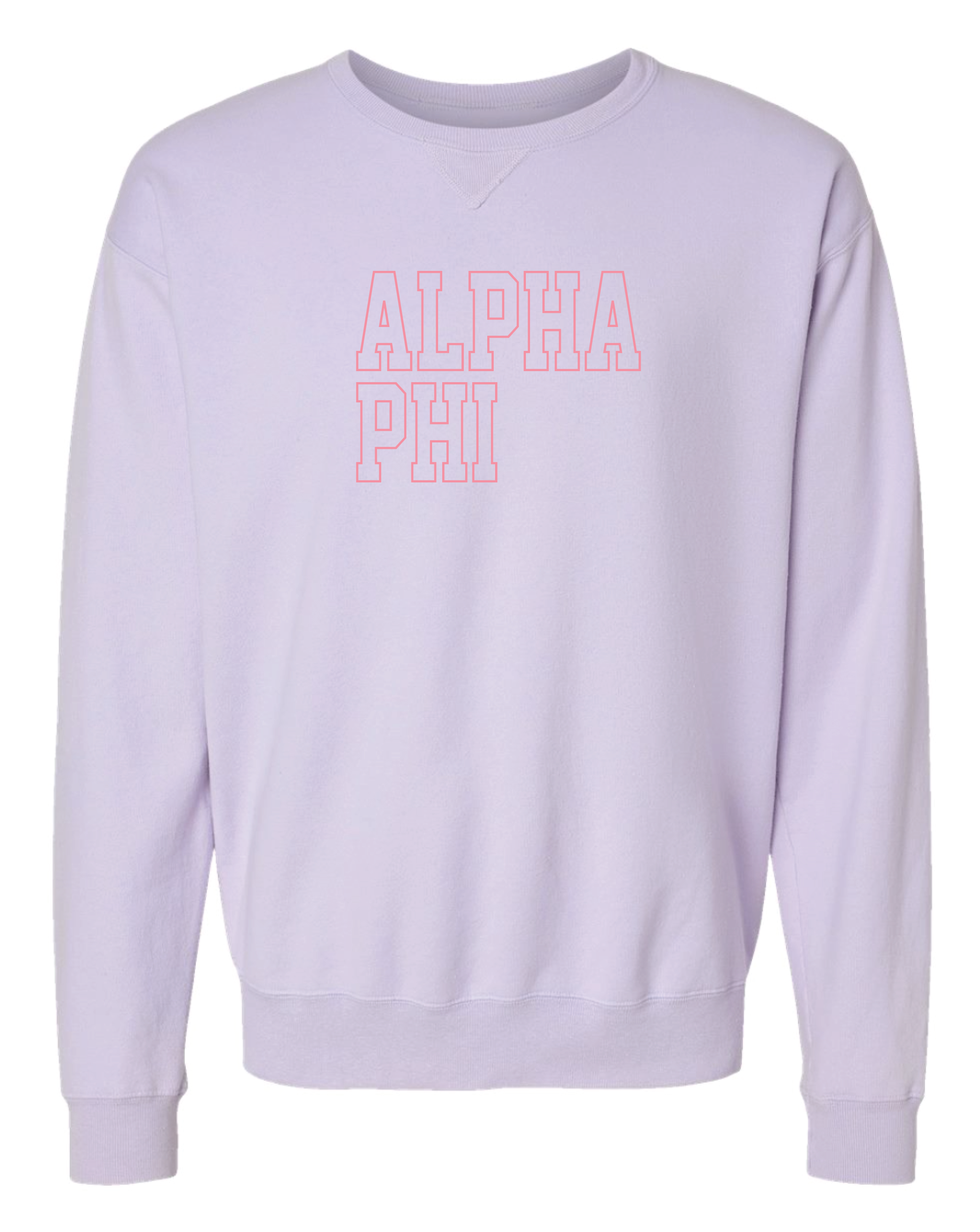 Alpha Phi Block Letter Embroidered Crewneck