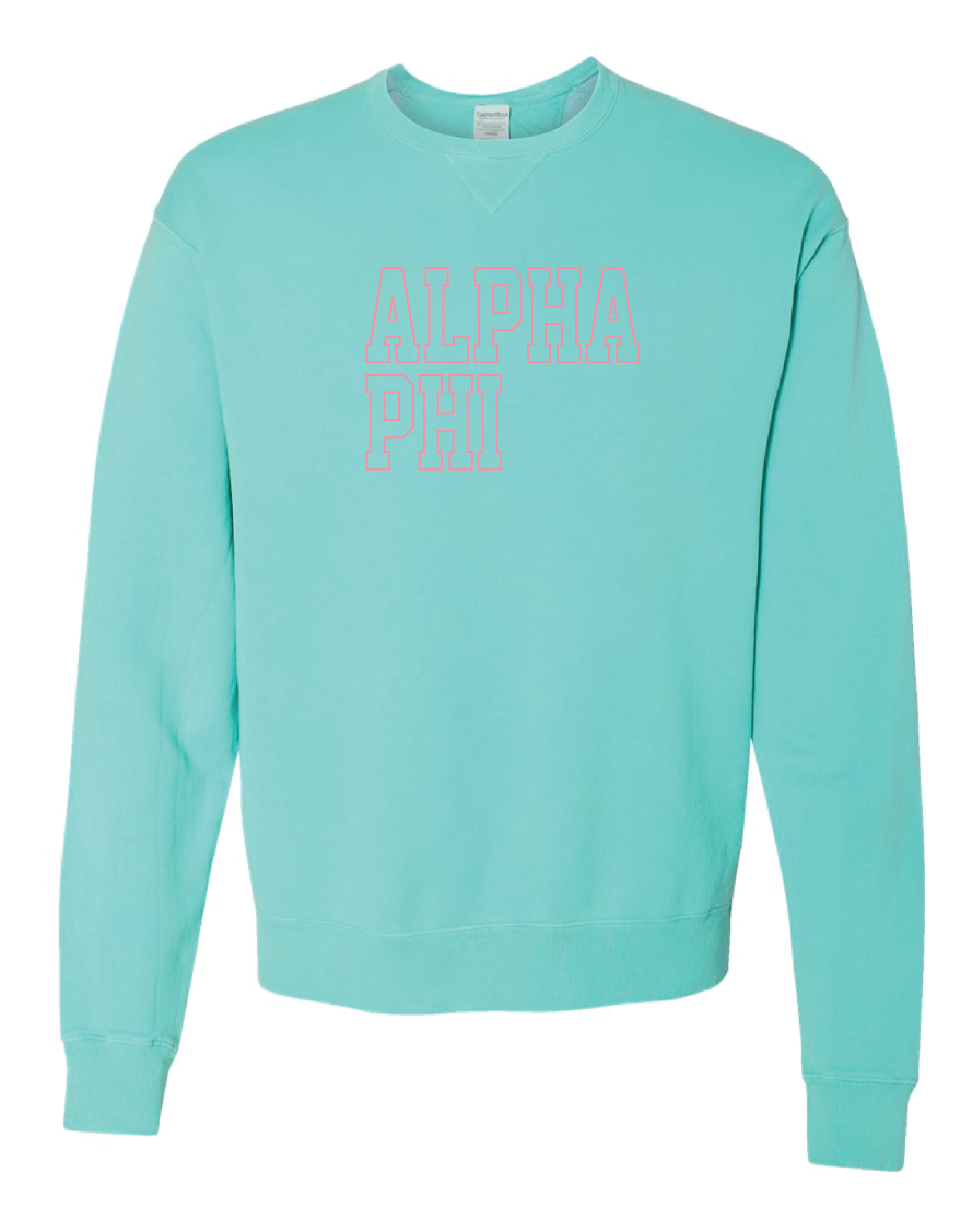 Alpha Phi Block Letter Embroidered Crewneck