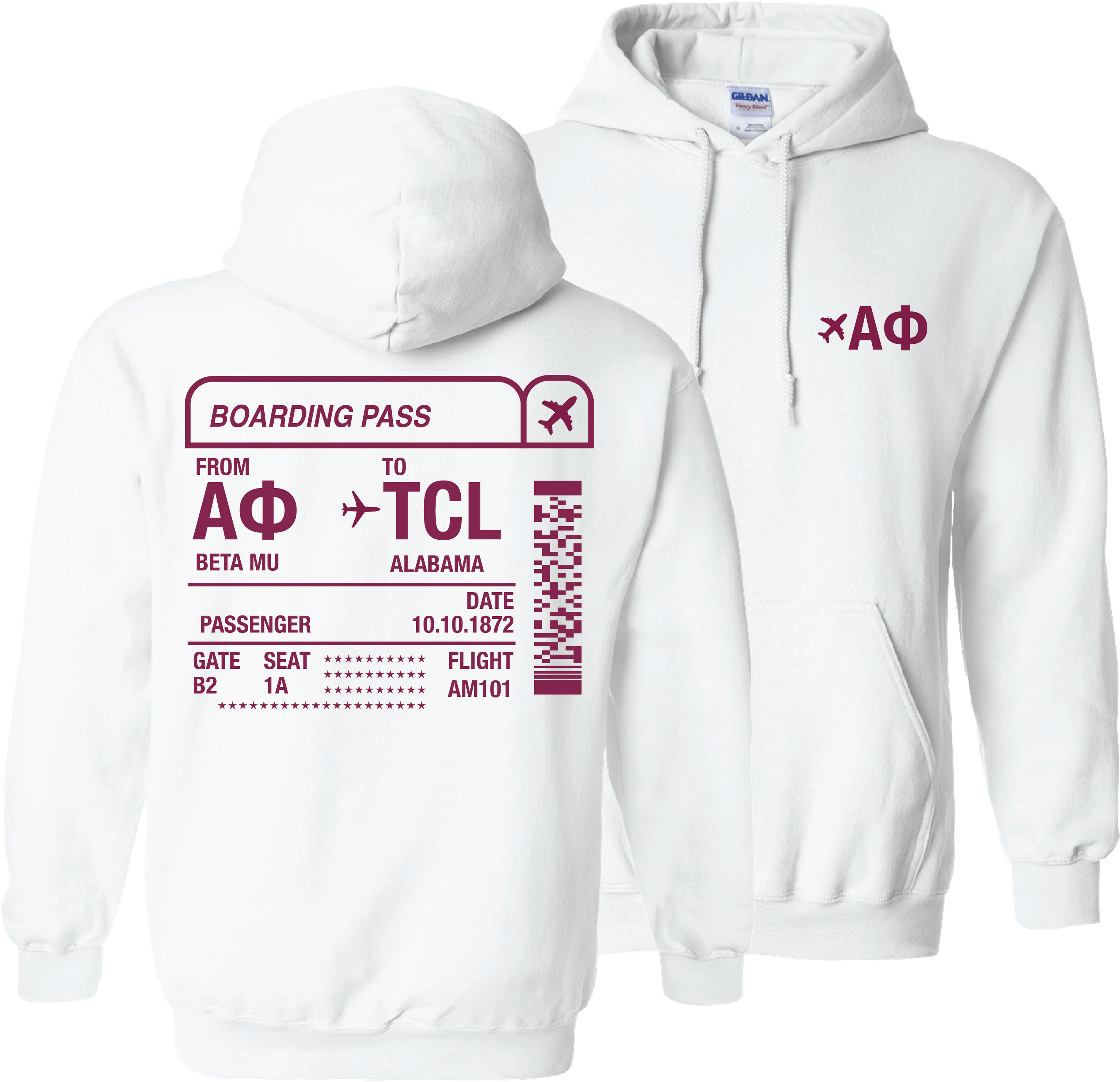 WS - Boarding Pass Hoodie $27.50 / $55