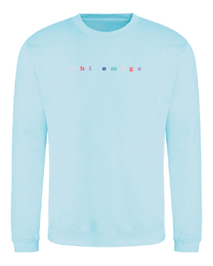 WS - Chi Omega Bubble Rnb Emb Crew (min qty 6) $28 / $65