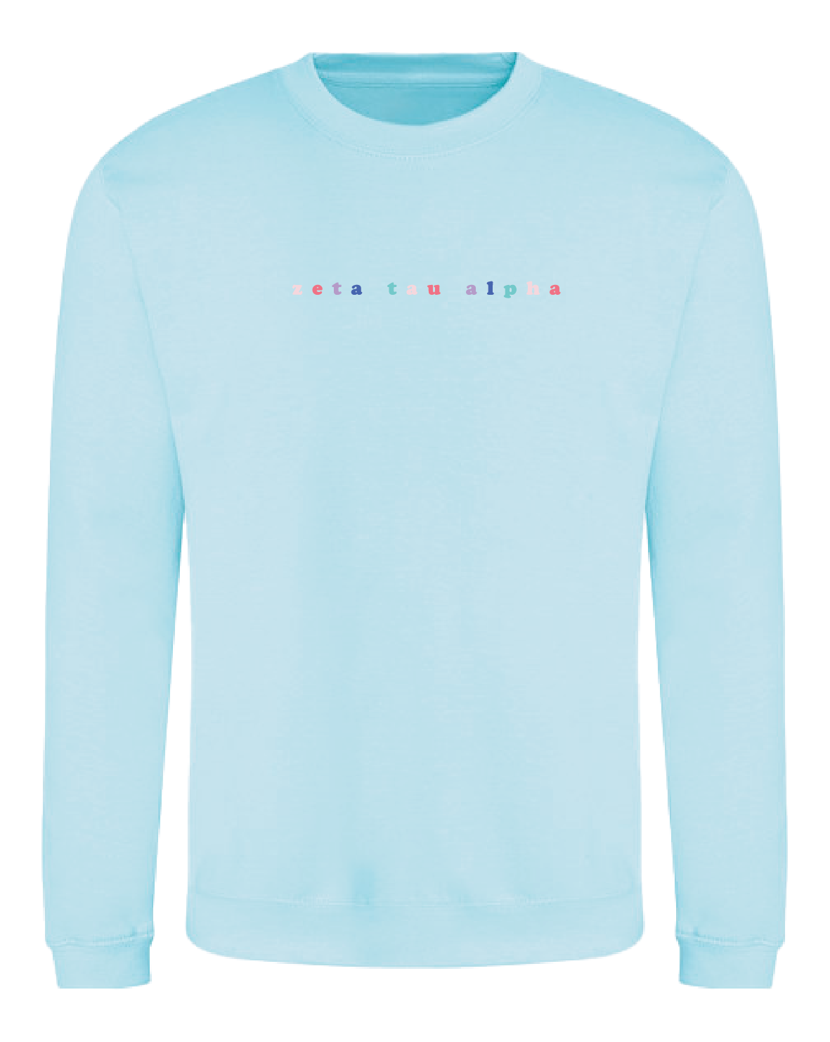 WS -Zeta Tau Alpha Bubble Rnb Emb Crew (min qty 6) $28 / $65
