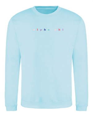 WS - Alpha Phi Bubble Rnb Emb Crew (min qty 6) $28 / $65