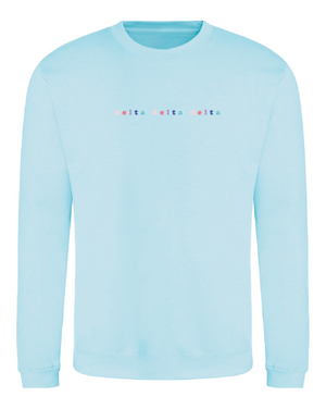 WS - Delta Delta Delta Bubble Rnb Emb Crew (min qty 6) $28 / $65