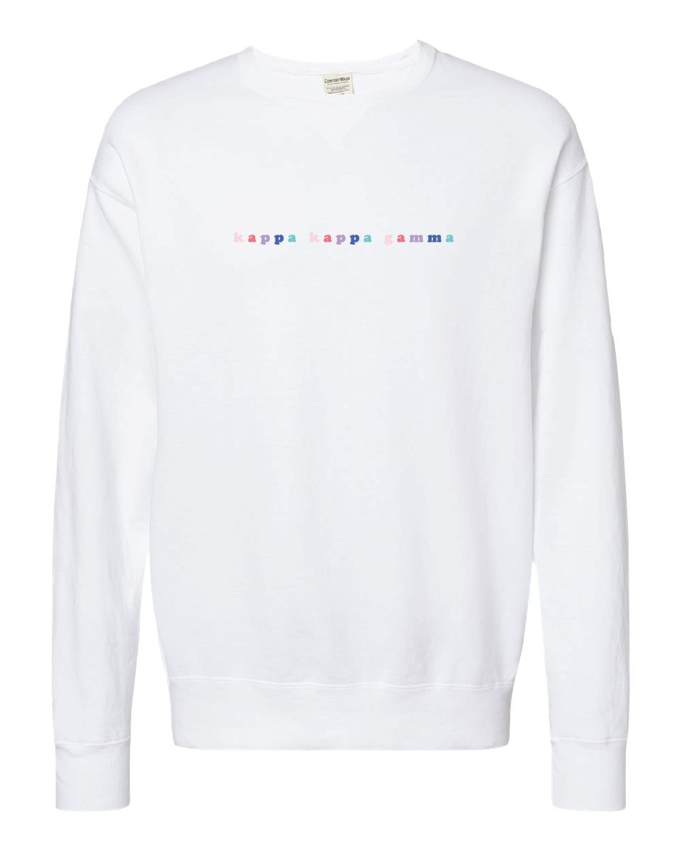 Kappa Bubble Letter Rainbow Crewneck
