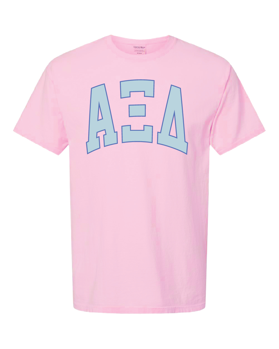 ws - Alpha Xi Delta Varsity Letters Tshirt (min 6 per sorority)