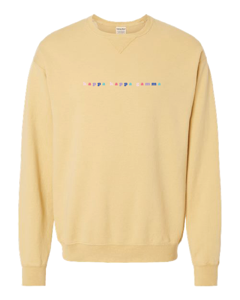 Kappa Bubble Letter Rainbow Crewneck