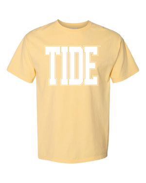 Huge White Tide Varsity Tee