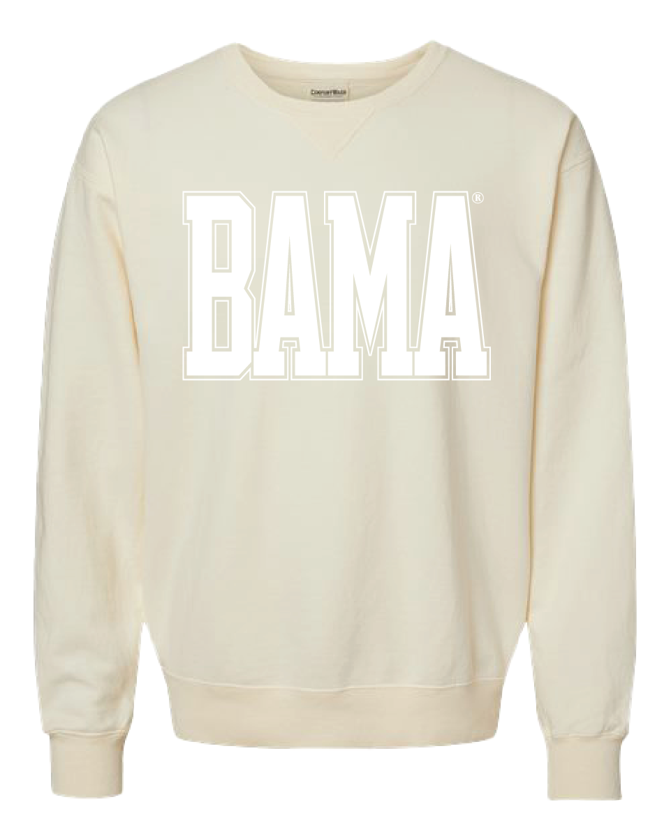 Huge White BAMA Varsity Crewneck