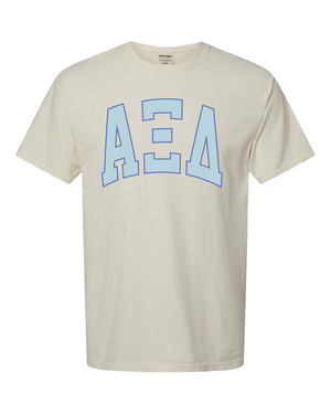ws - Alpha Xi Delta Varsity Letters Tshirt (min 6 per sorority)
