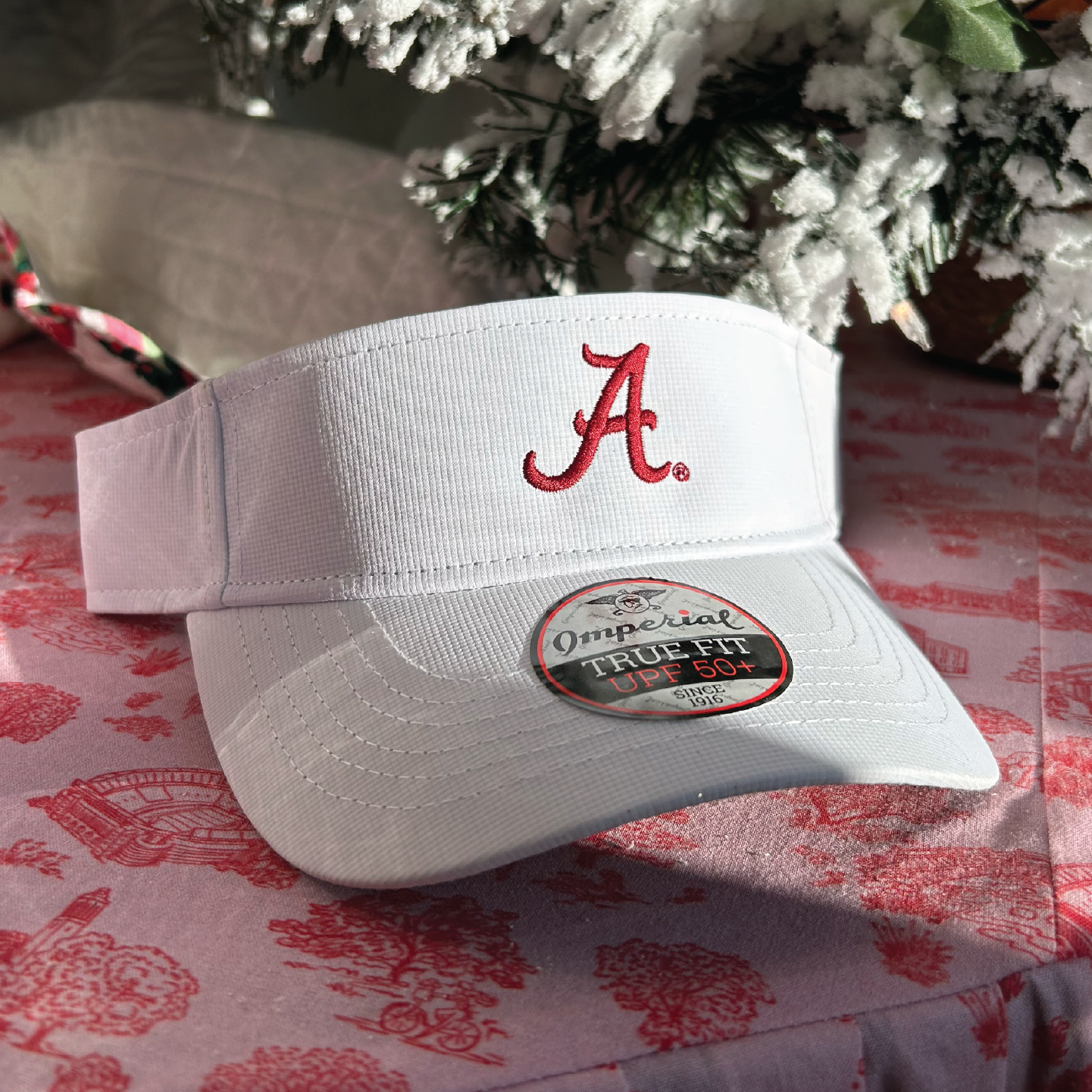Alabama Script A white Visor