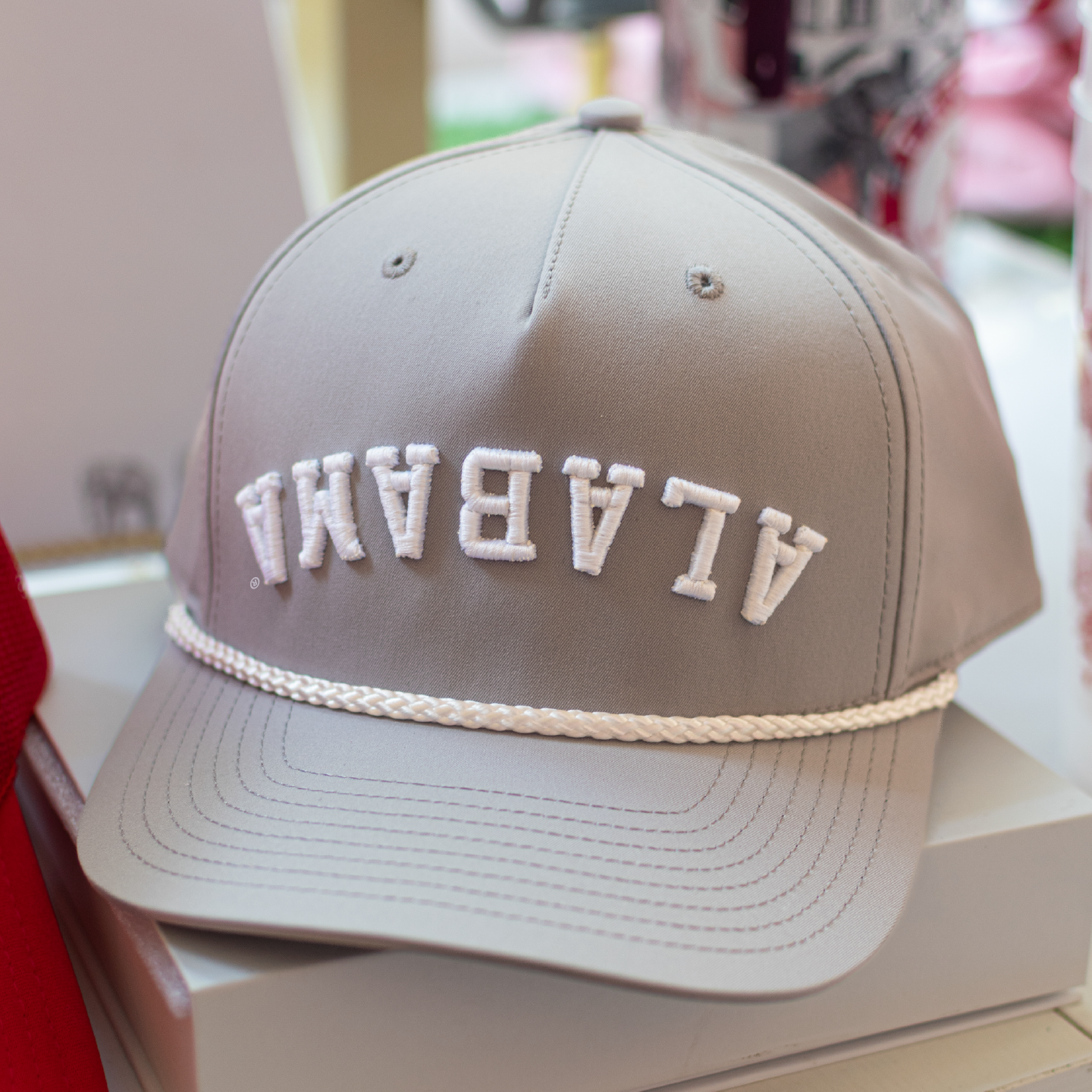 Upside Down Alabama Grey and white Trucker Hat