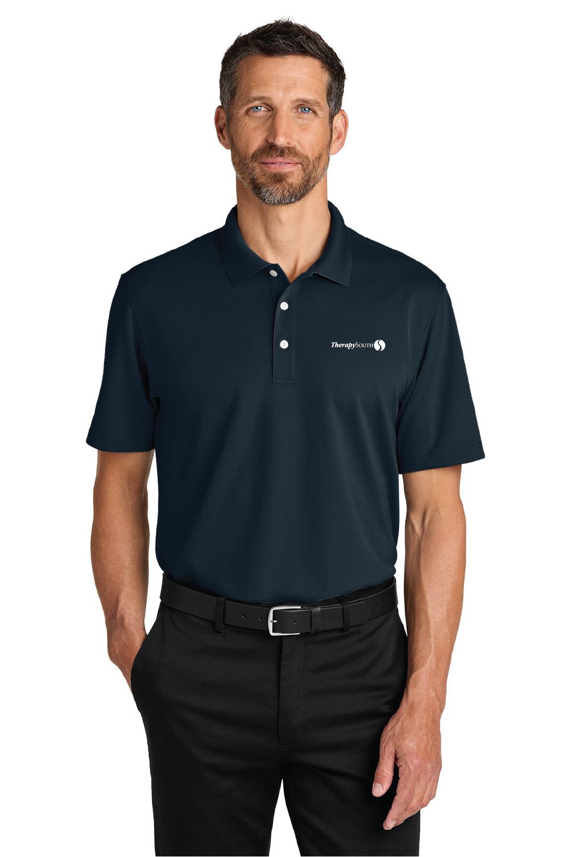 TherapySouth Men's Dry Zone Stain-Release Grid Polo