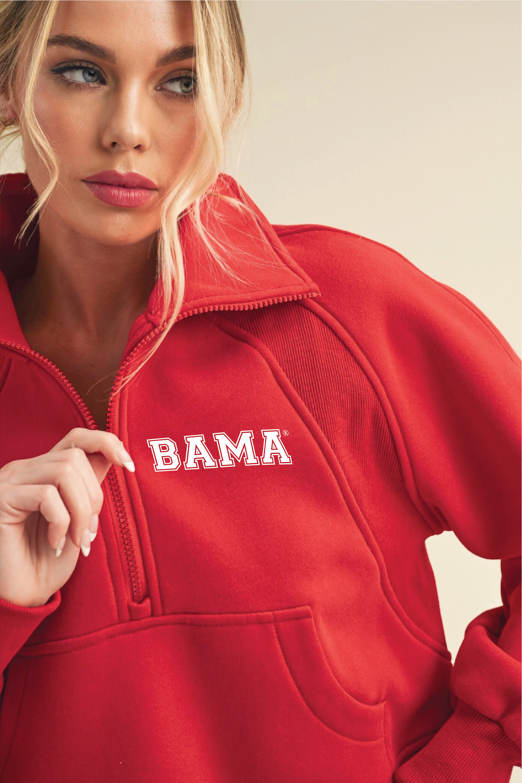 Embroidered Bama College Block Letter Scuba