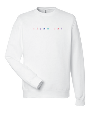 WS - Alpha Phi Bubble Rnb Emb Crew (min qty 6) $28 / $65