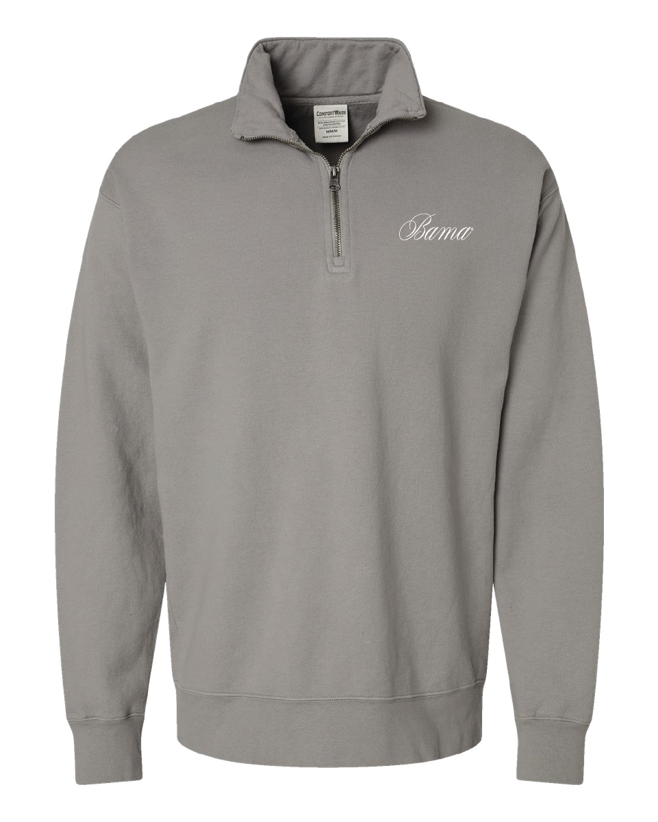 Embroidered Script Bama Quarter zip