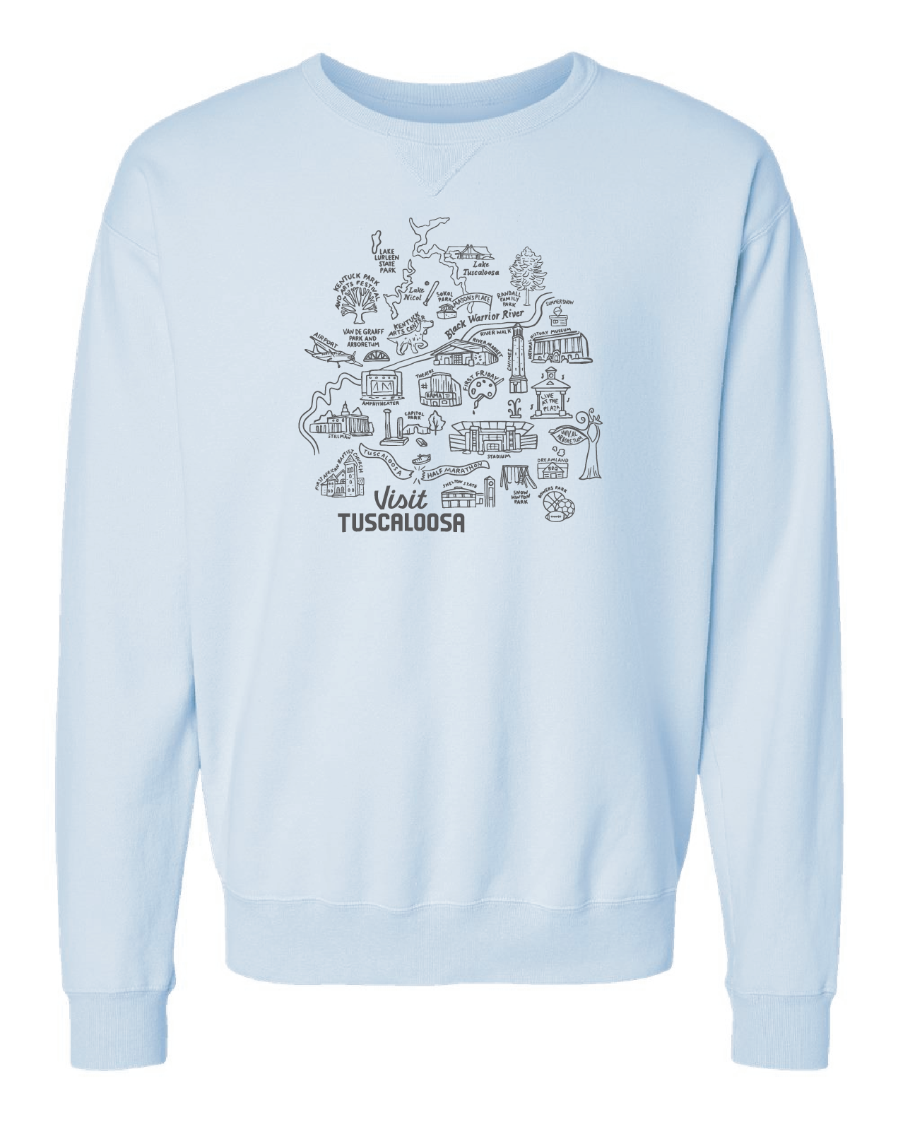 Visit Tuscaloosa: Map Crewneck Sweatshirt