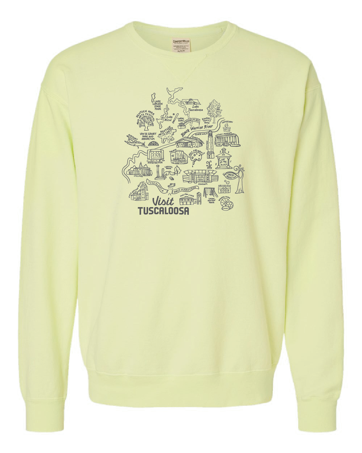 Visit Tuscaloosa: Map Crewneck Sweatshirt