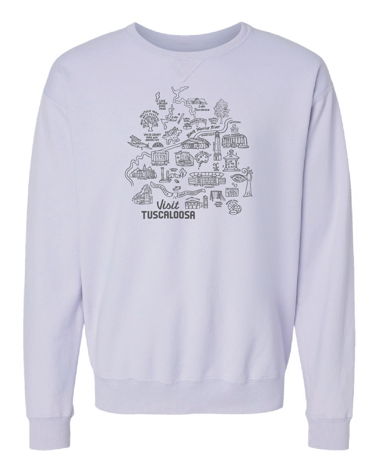 Visit Tuscaloosa: Map Crewneck Sweatshirt