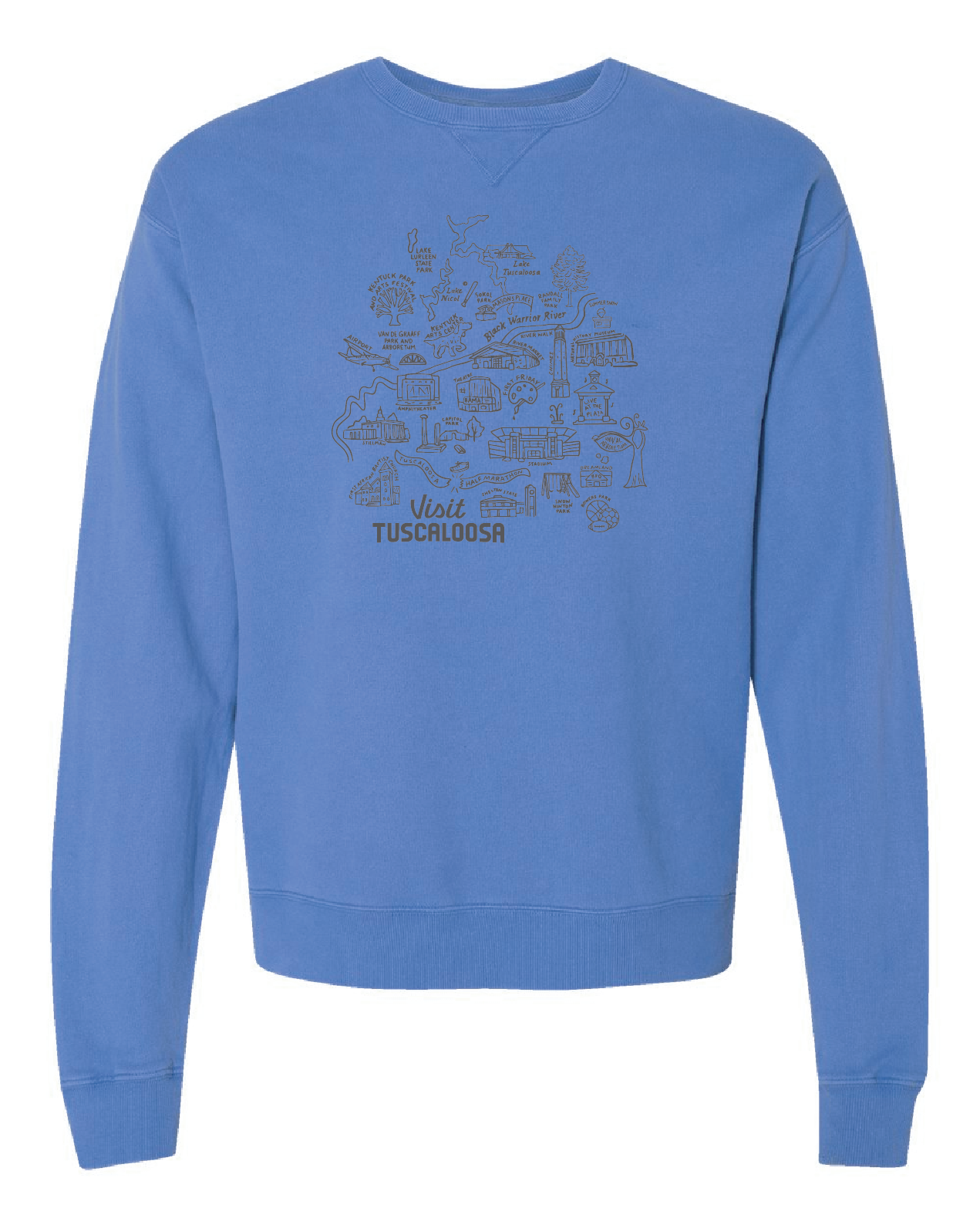 Visit Tuscaloosa: Map Crewneck Sweatshirt