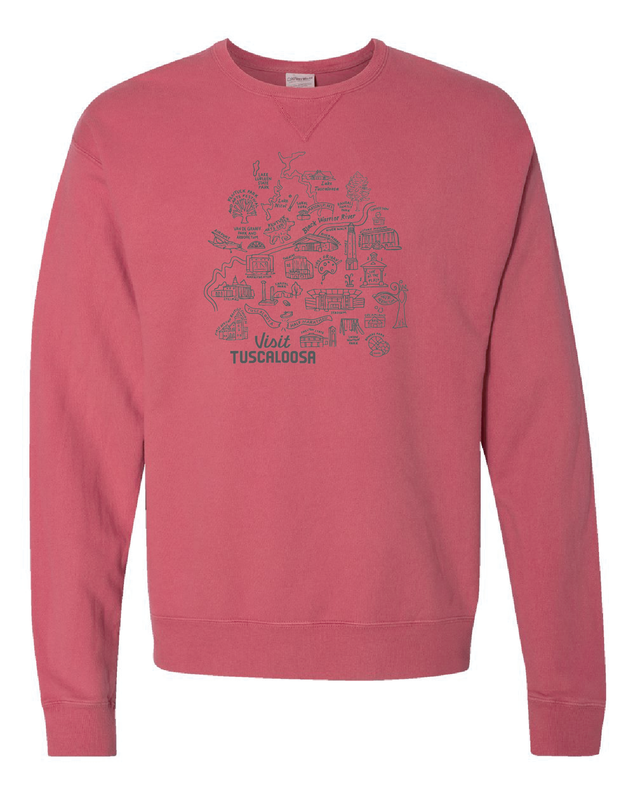 Visit Tuscaloosa: Map Crewneck Sweatshirt