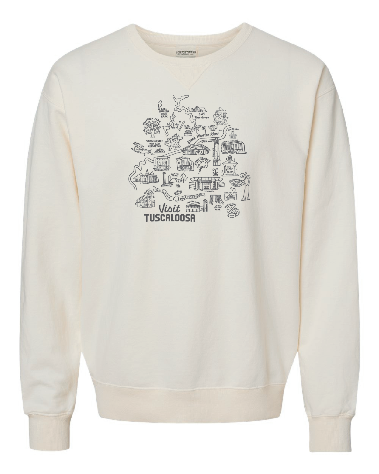 Visit Tuscaloosa: Map Crewneck Sweatshirt