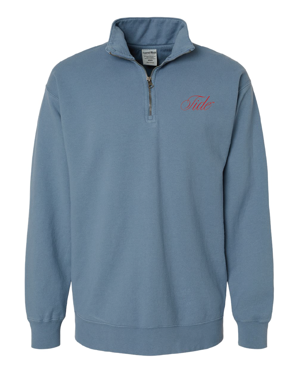 Embroidered Script Tide Quarter zip