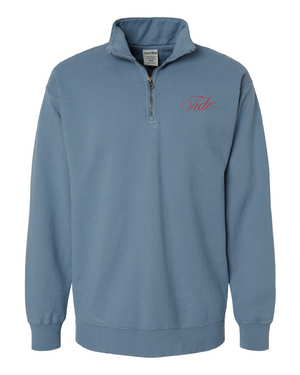 Embroidered Script Tide Quarter zip