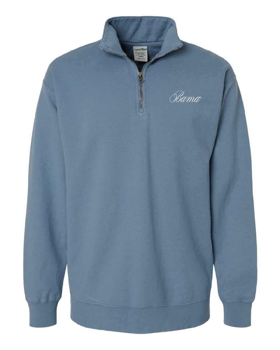 Embroidered Script Bama Quarter zip