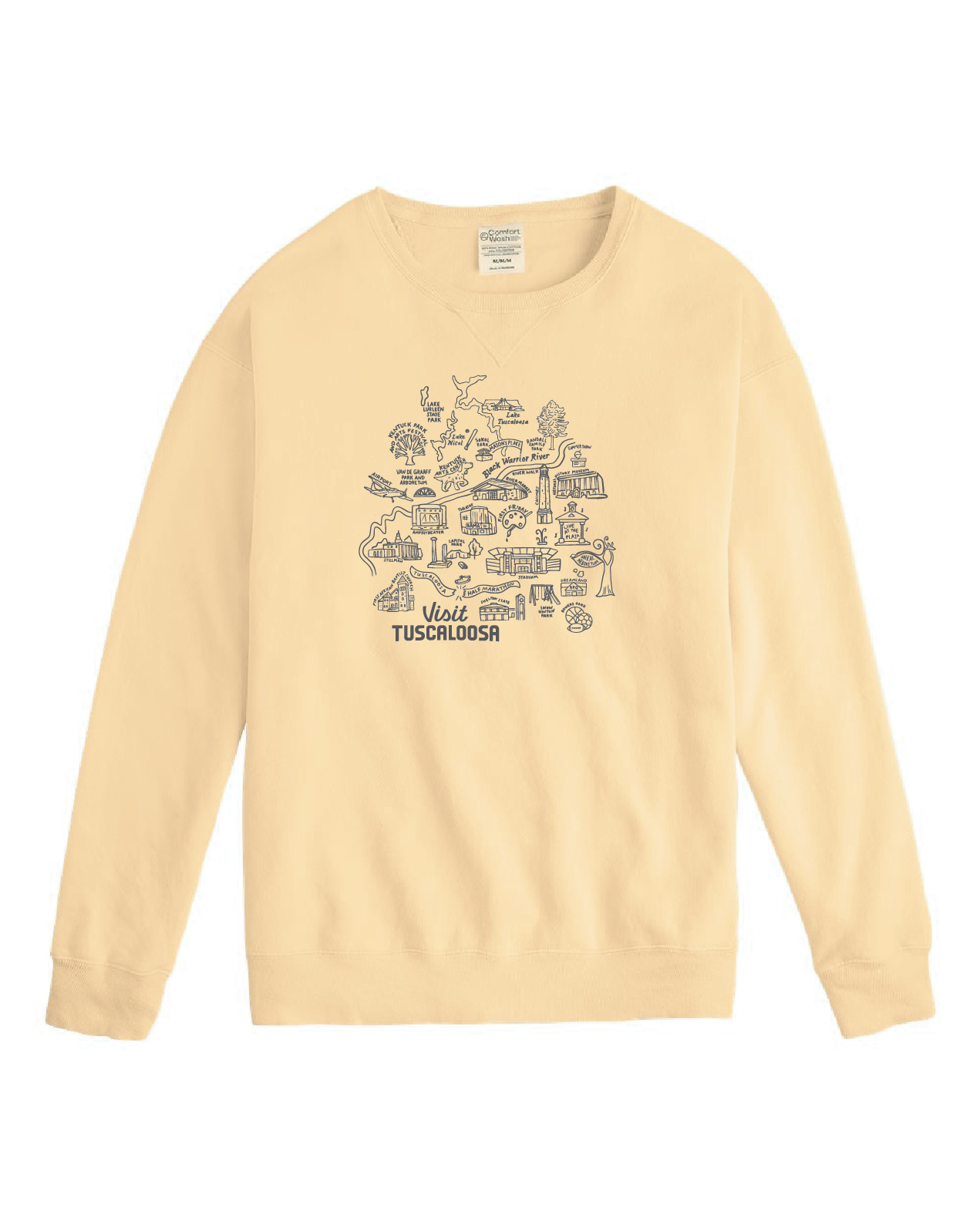 Visit Tuscaloosa: Map Crewneck Sweatshirt