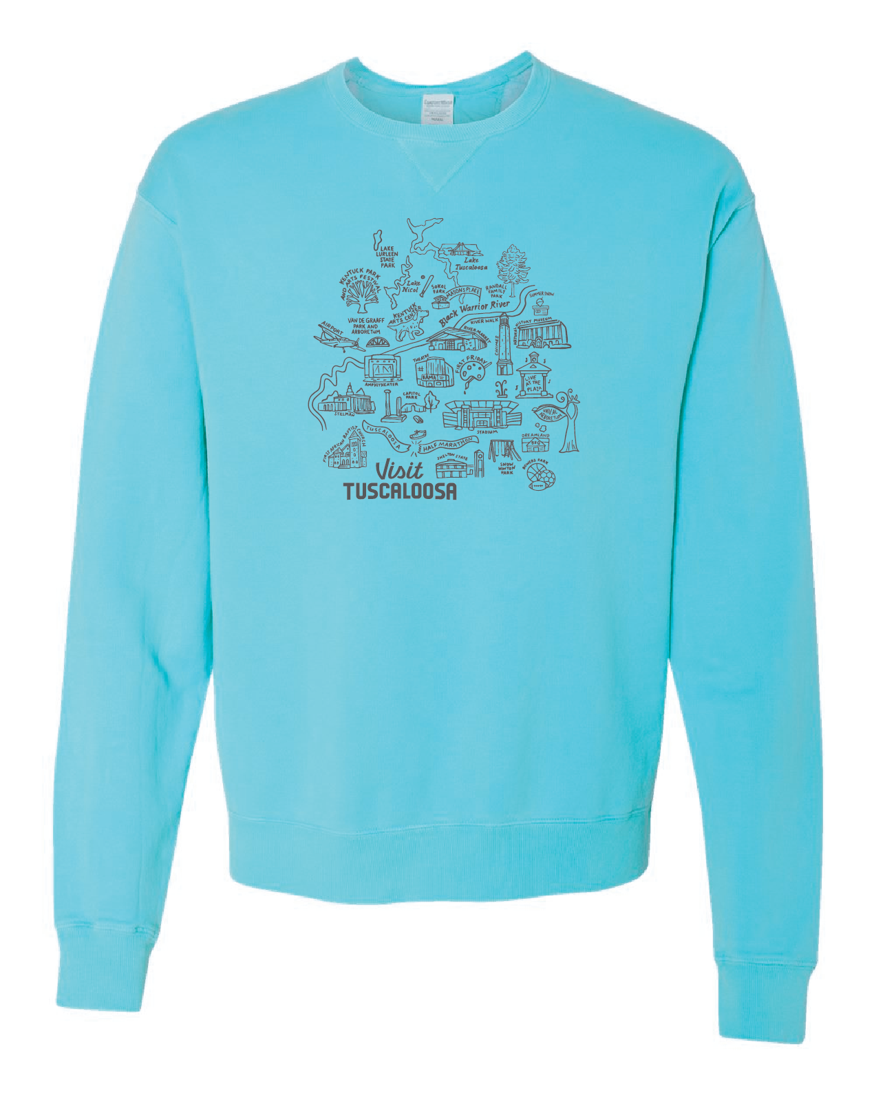 Visit Tuscaloosa: Map Crewneck Sweatshirt