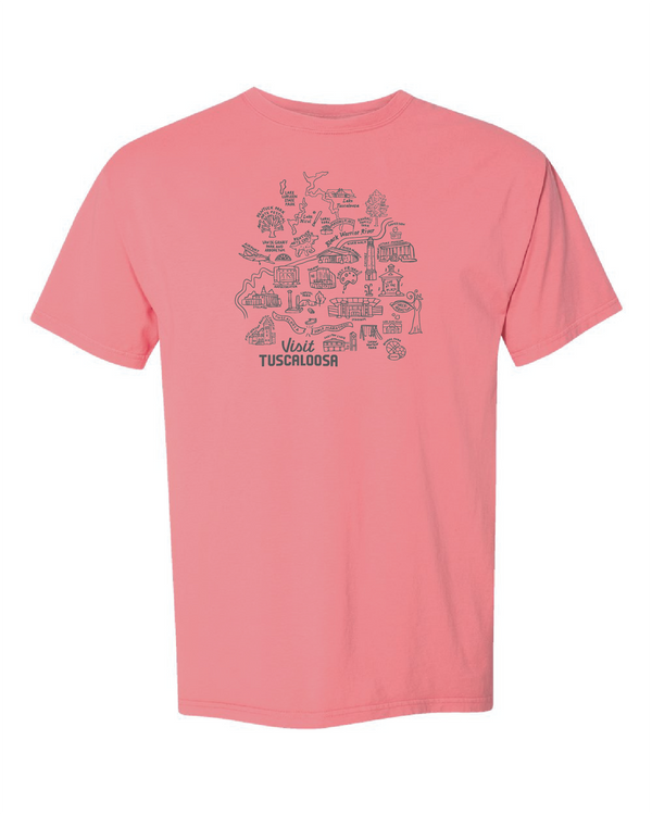 Visit Tuscaloosa Map Tee Swag.