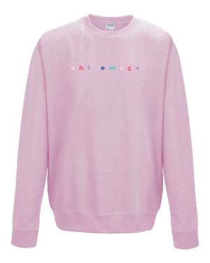 WS - Chi Omega Bubble Rnb Emb Crew (min qty 6) $28 / $65