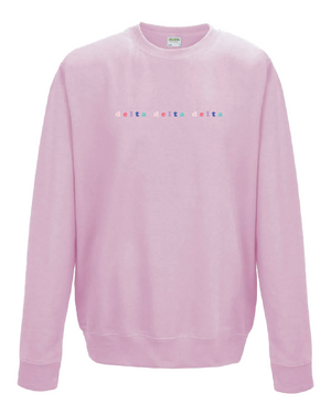 WS - Delta Delta Delta Bubble Rnb Emb Crew (min qty 6) $28 / $65