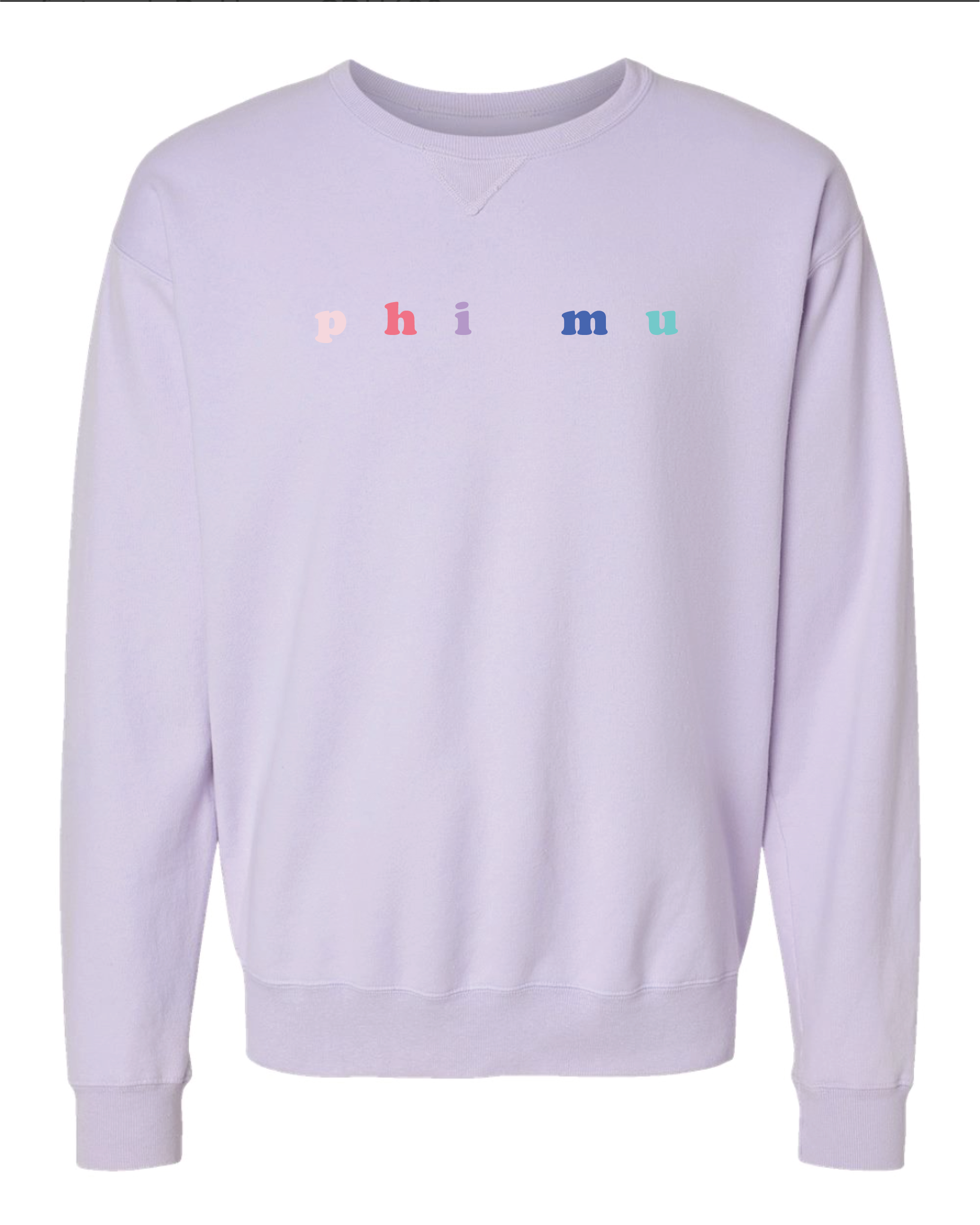 Phi Mu Bubble Letter Rainbow Crewneck