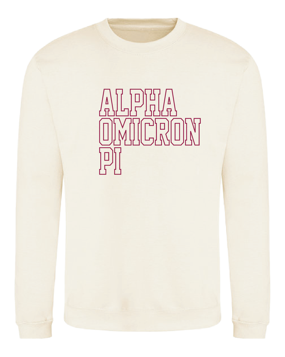 WS - Alpha Omicron Pi Block Crewneck (min qty 6) $32 / $70