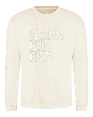 WS - Gamma Phi Beta Block Crewneck (min qty 6) $32 / $70