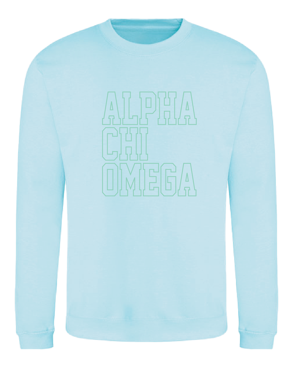 WS - Alpha Chi Omega Block Crewneck (min qty 6) $32 / $70