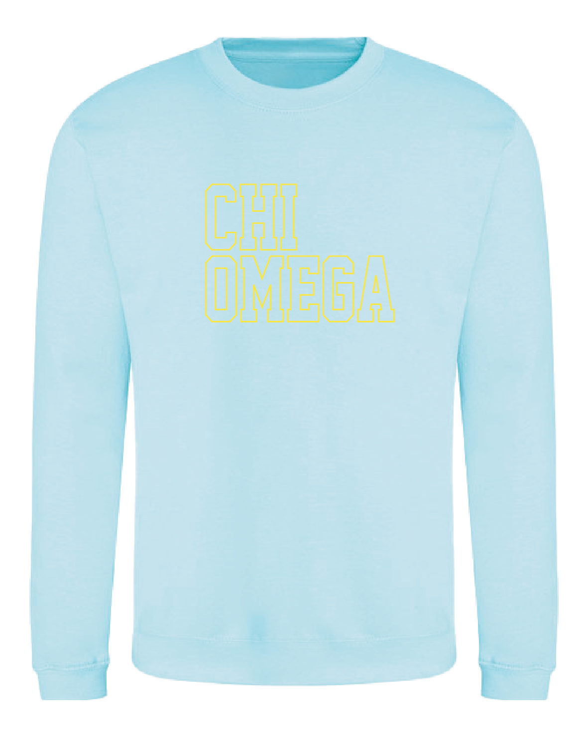 WS - Chi Omega Block Crewneck (min qty 6) $32 / $70