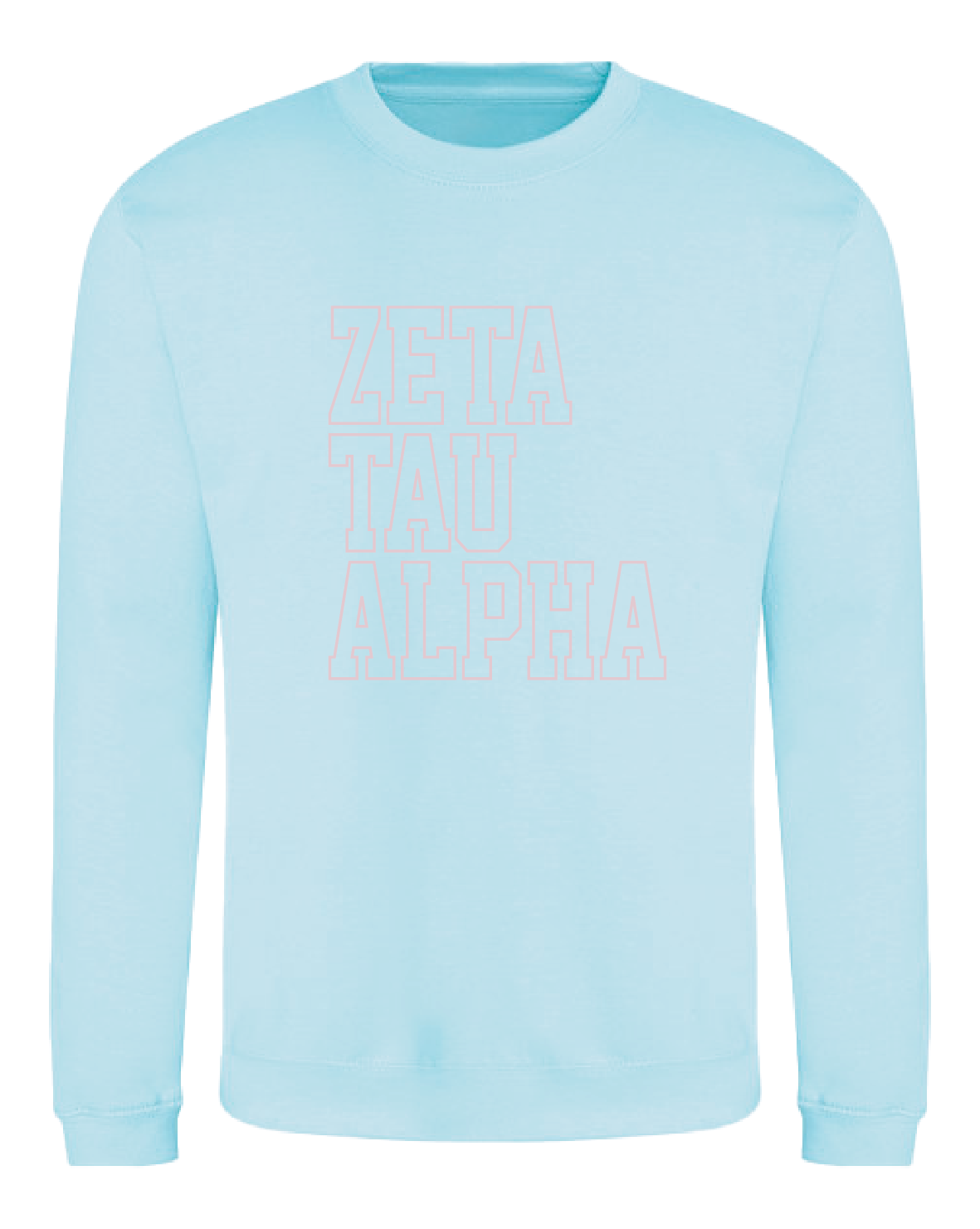 WS - Zeta Tau Alpha Block Crewneck (min qty 6) $32 / $70