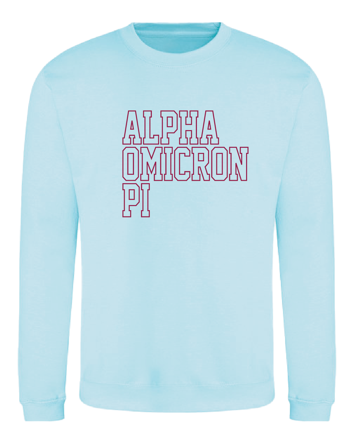 WS - Alpha Omicron Pi Block Crewneck (min qty 6) $32 / $70