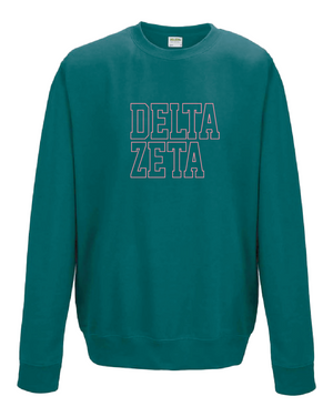 WS - Delta Zeta Block Crewneck (min qty 6) $32 / $70